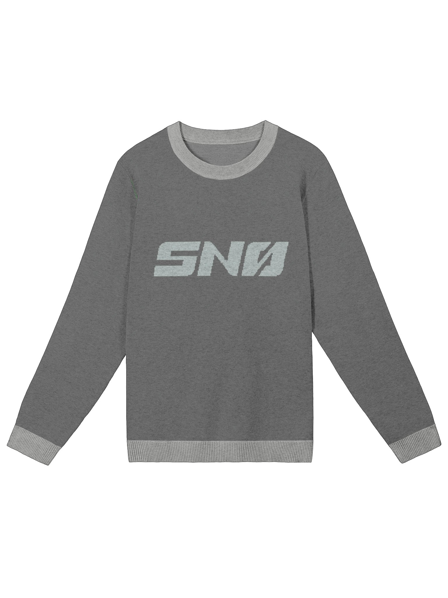 Grey Snø logo knitted crewneck sweater
